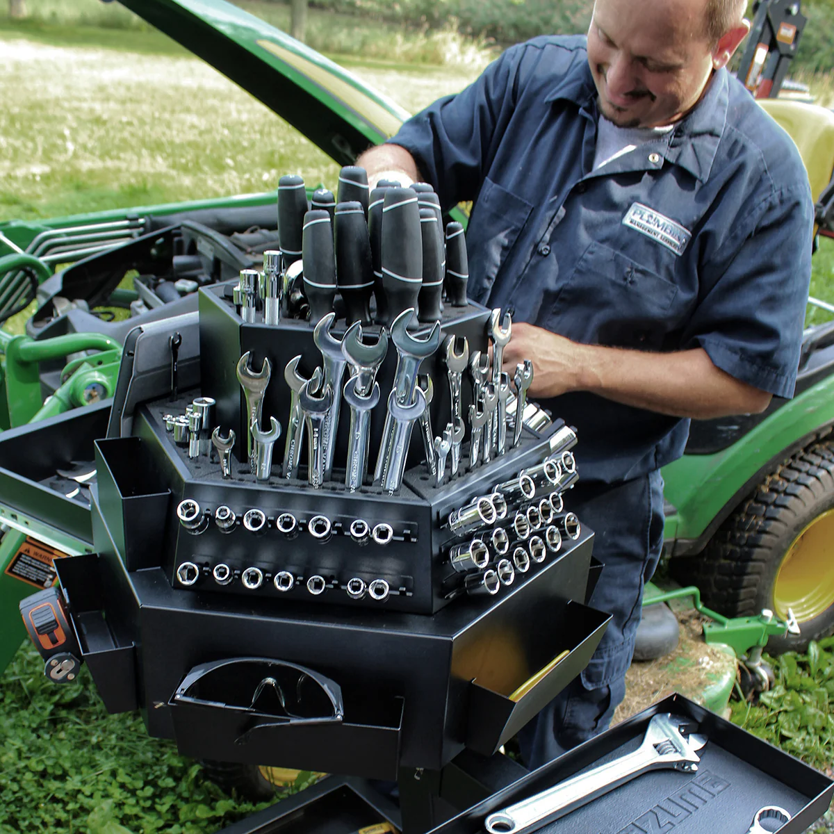 3-Tier Steel Mobile Revolving Tool Cart - Image 16