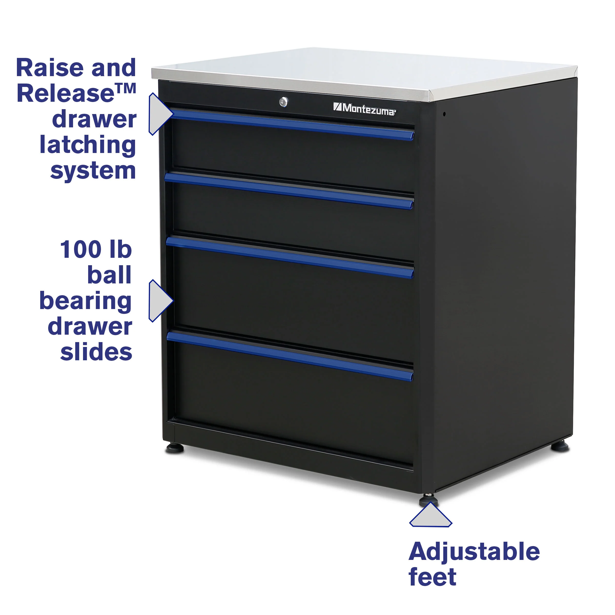 4-Drawer Base Cabinet with Stainless Steel Worktop - Image 11