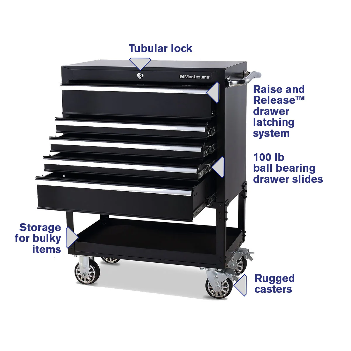30 in. 5-Drawer Utility Cart - Image 5