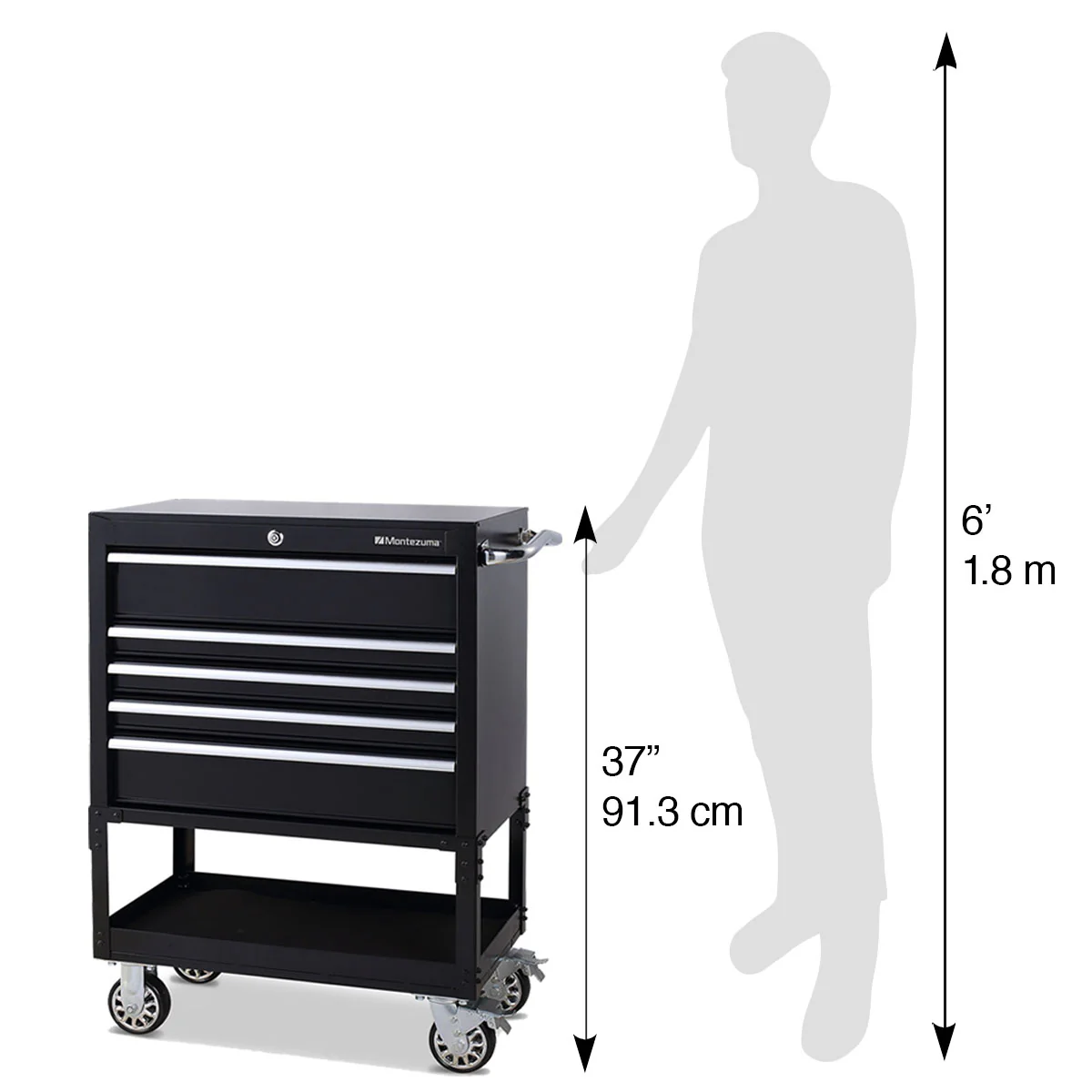 30 x 15 in. Steel Triangle Toolbox and 30 in. 5-Drawer Utility Cart Combo - Image 12