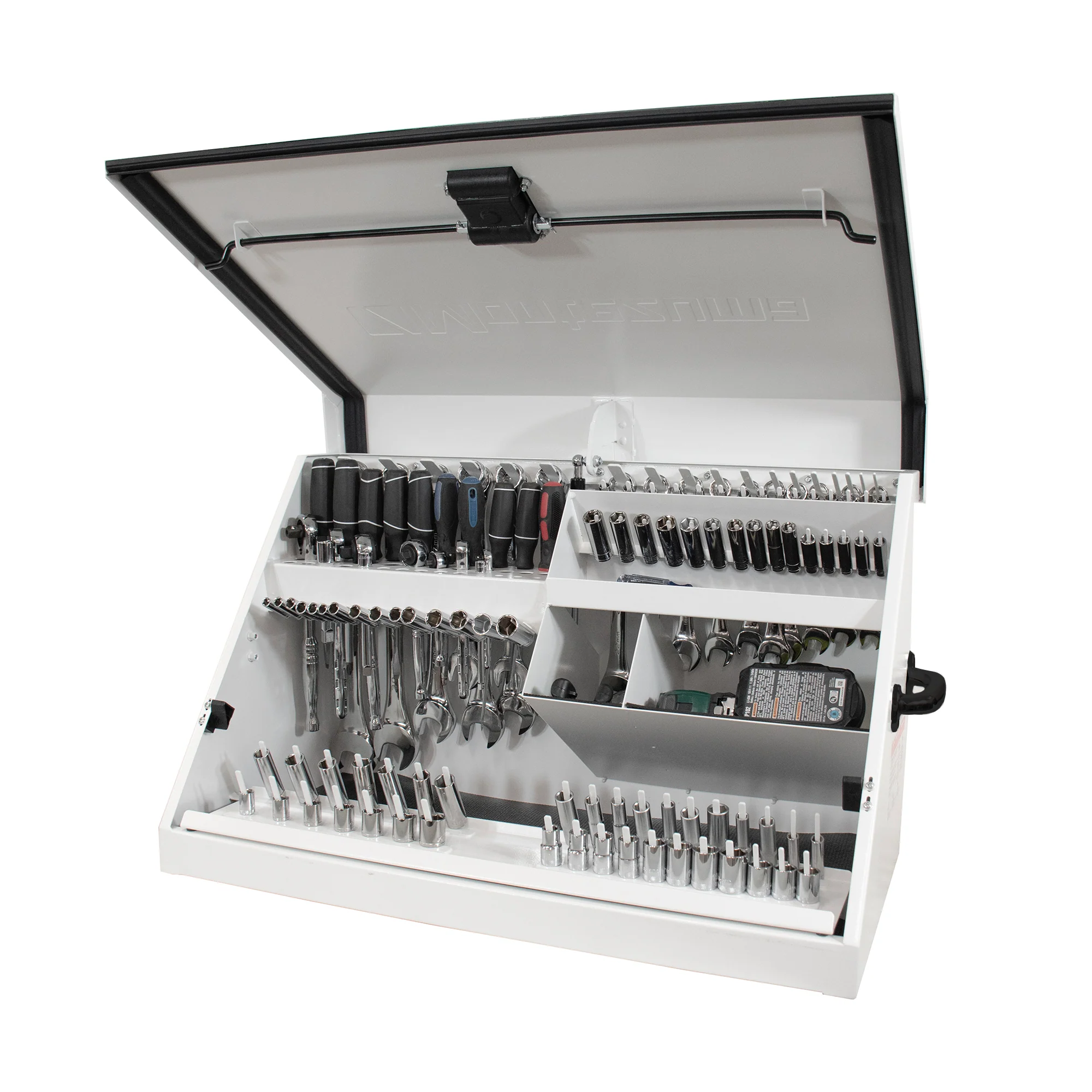 30x15 in. Triangle Toolbox and 31 in. 2-Drawer Utility Cart Combo in White - Image 11