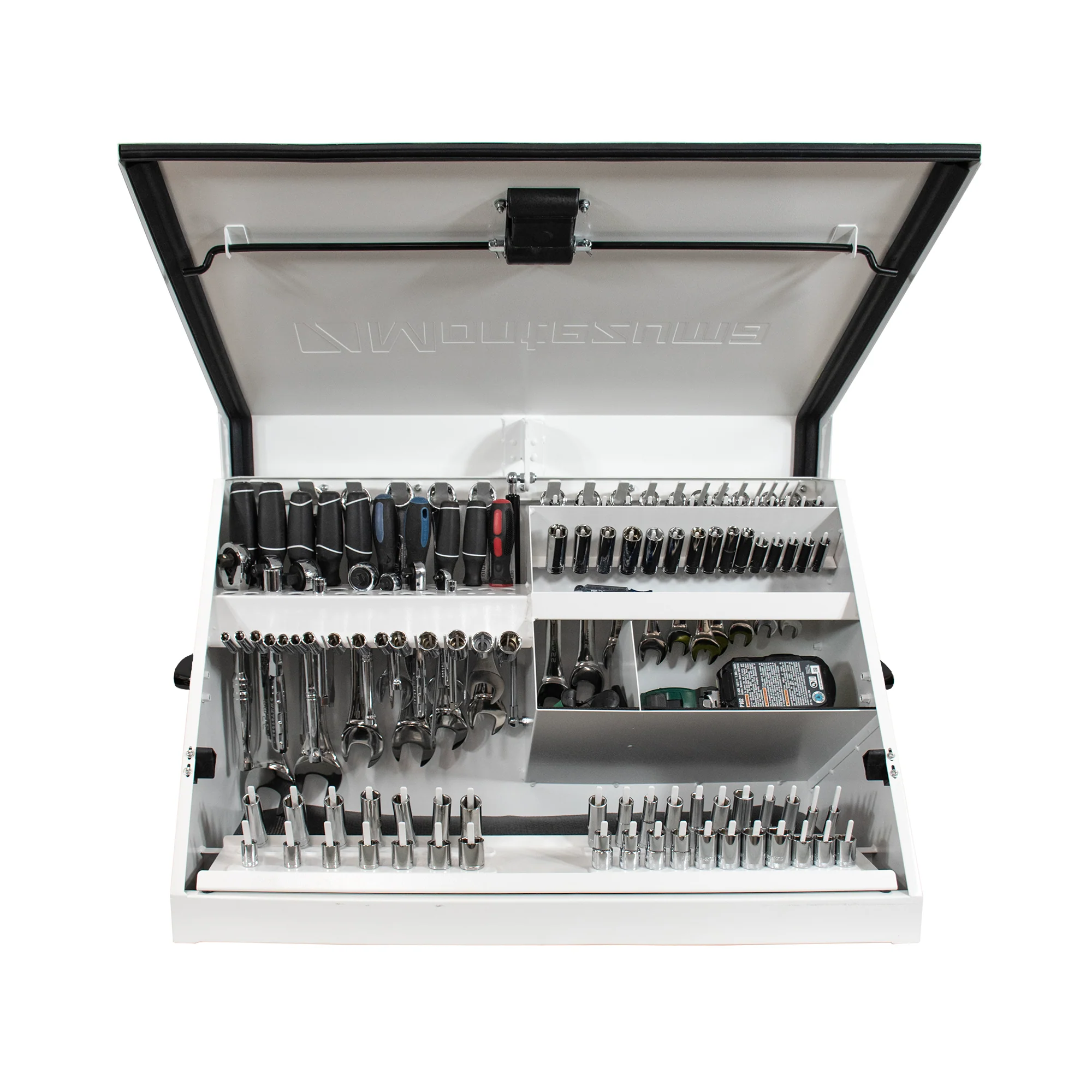 30x15 in. Triangle Toolbox and 31 in. 2-Drawer Utility Cart Combo in White - Image 7