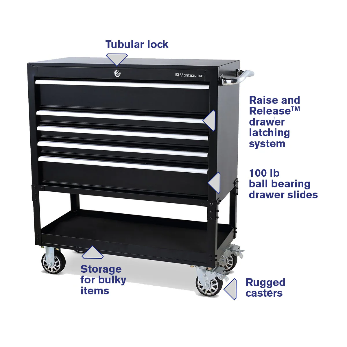 36 in. 5-Drawer Utility Cart - Image 14