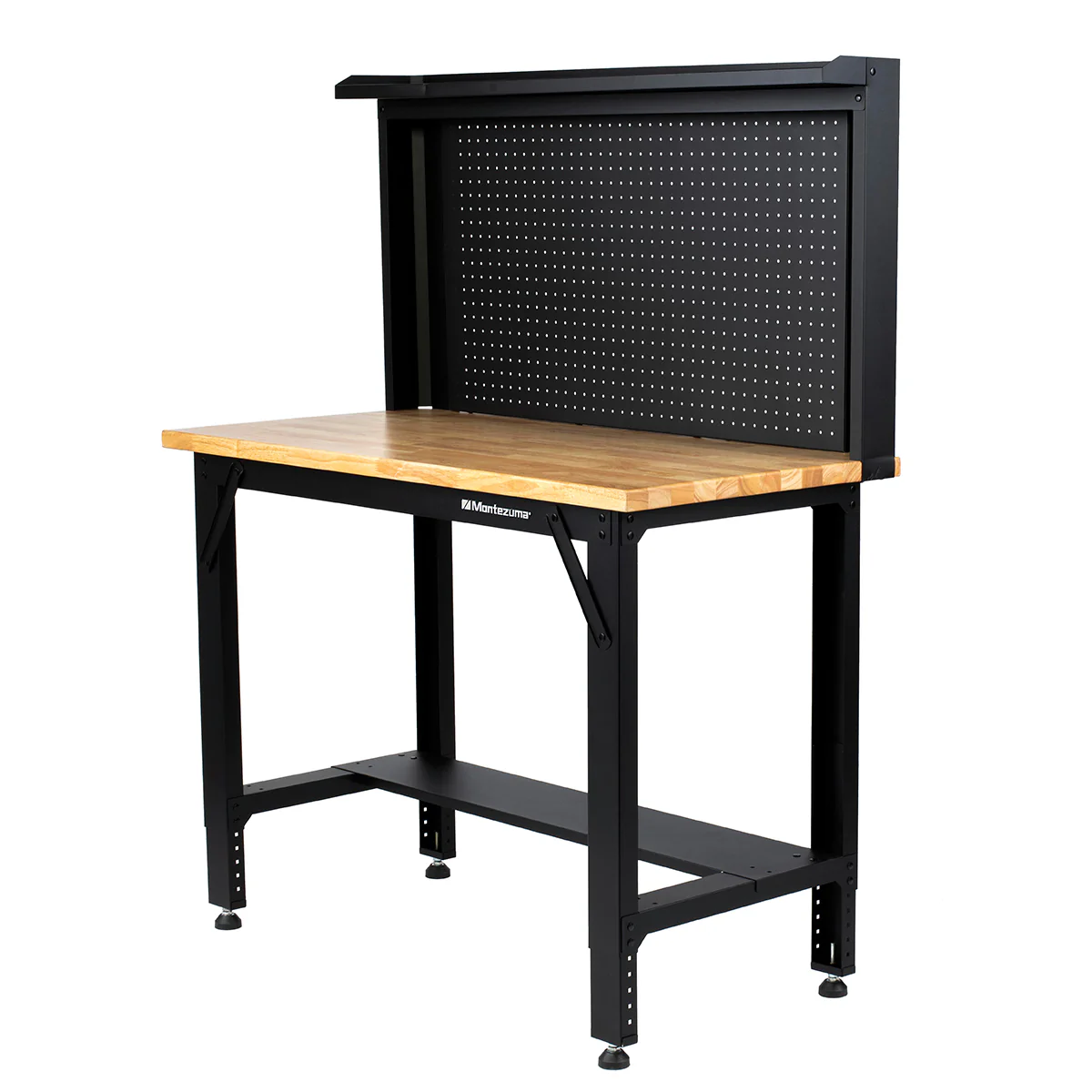 4 ft. Adjustable Height Steel Workbench with Pegboard Back Wall - Image 3