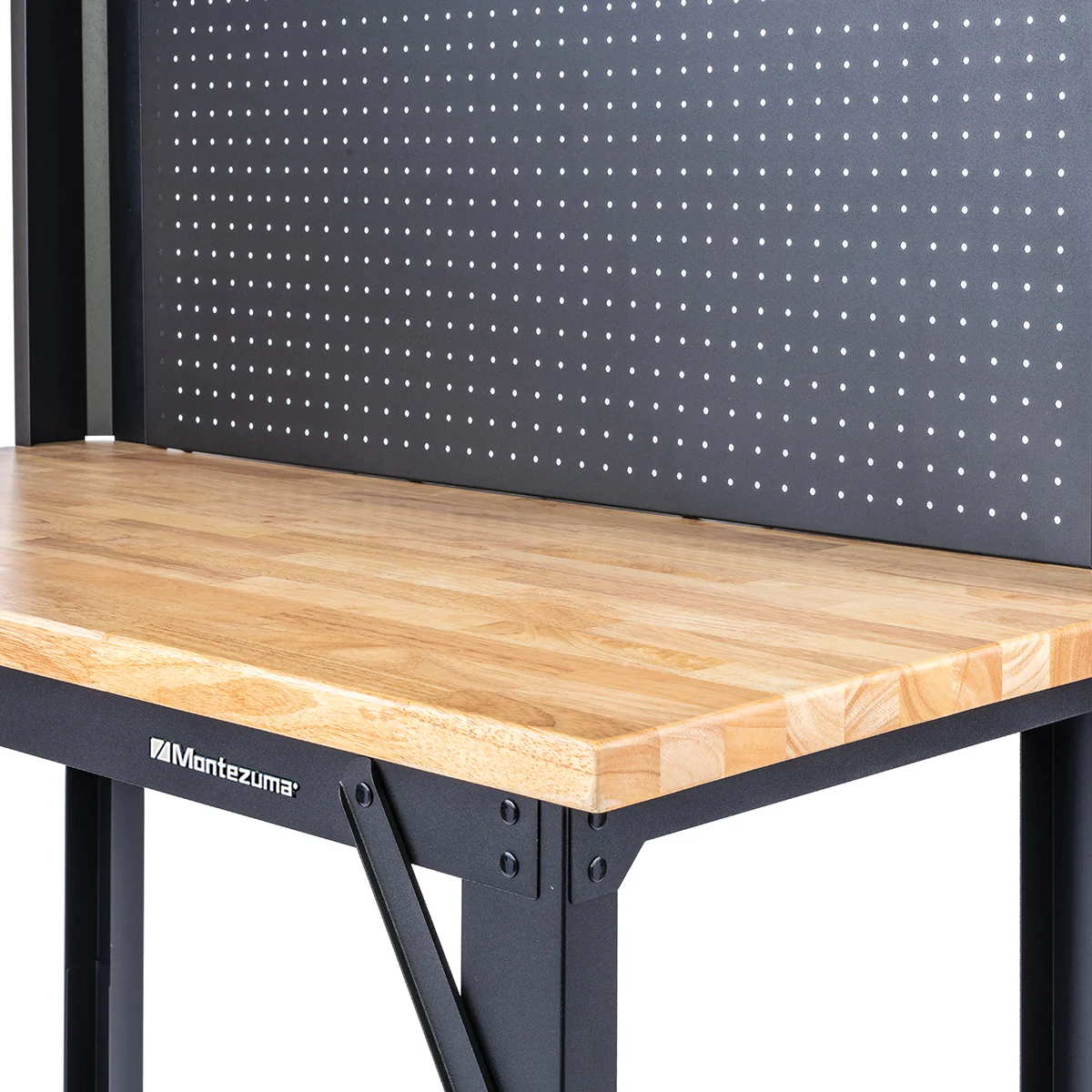 4 ft. Adjustable Height Steel Workbench with Pegboard Back Wall - Image 4