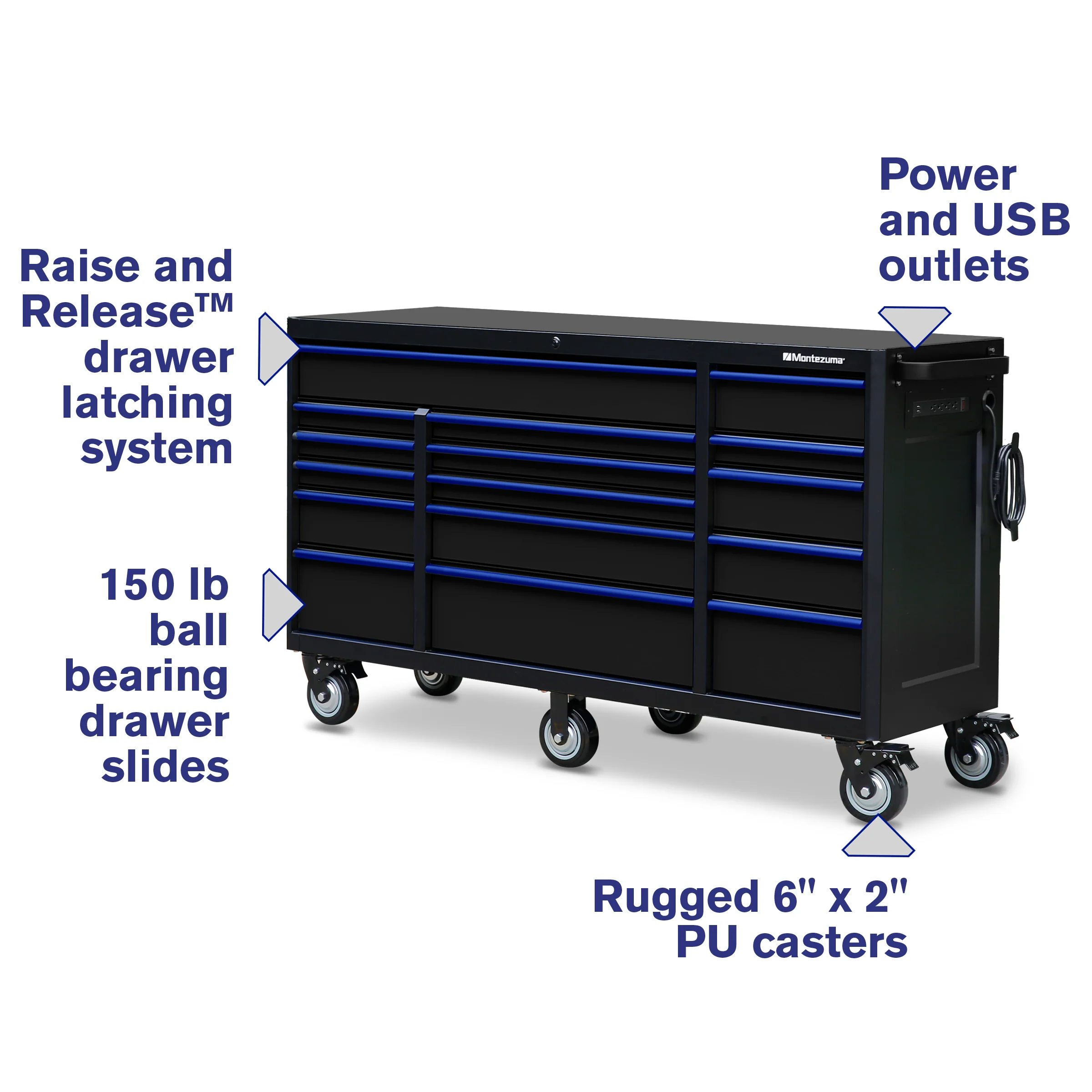 72 x 20 in. 16-Drawer Tool Cabinet - Image 7
